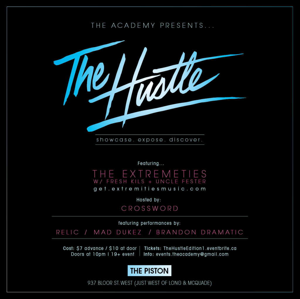 the hustle_january 2015_flyer The Hustle feat. The Extremities at The Piston